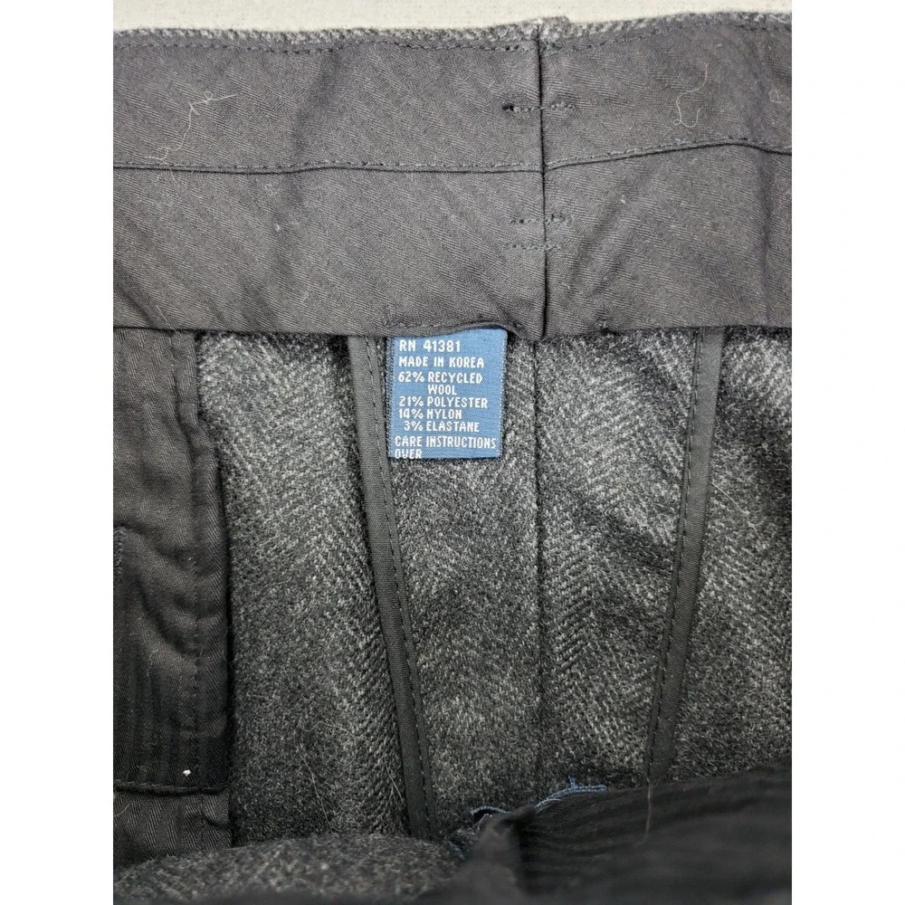 Vintage Polo Ralph‎ Lauren Pants Mens 38x30 Gray Herringbone Wool Blend Pleated